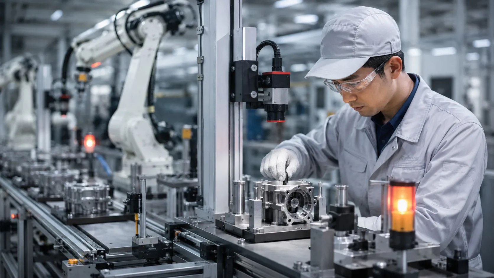 Jidoka and Poka-Yoke zero-defect quality control on a production line
